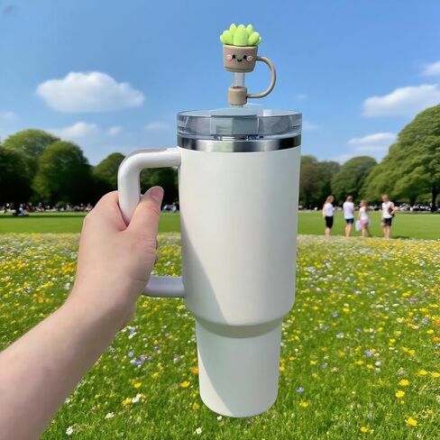 10mm Succulent Potted Plant Shape Straw Covers for Tumblers in Kuwait
