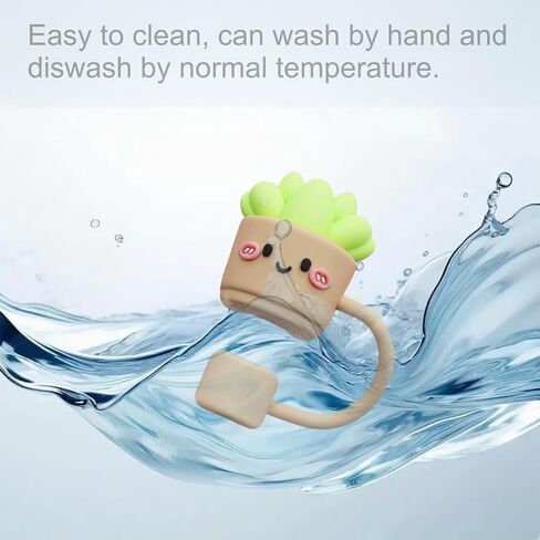 10mm Succulent Potted Plant Shape Straw Covers for Tumblers in Kuwait