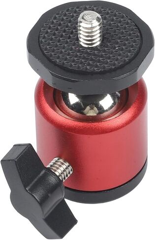 Tripod Ball Head Adapter with 1/4in Screw and 360° Angle Adjustment for DSLR Camera and Microphone Stand(Red) in Saudi Arabia