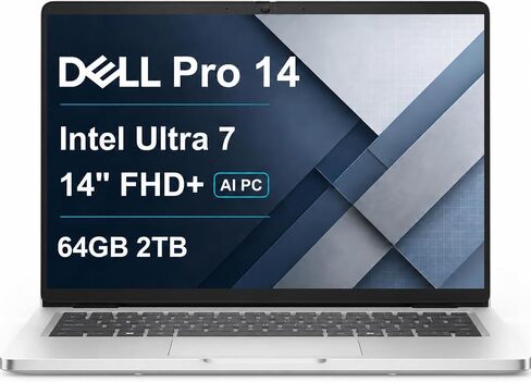 Dell Pro 14 PC14250 Laptop, 14" FHD+, Intel Ultra 7 255U, 32GB DDR5 1TB SSD in Kuwait