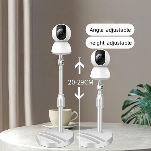White No Drill Desktop Security Camera Mount -Telescoping Mounting with Phone Holder Base for Surveillance IP Camera,Arlo, Arlo Pro, Arlo Pro 2, Wyze, Live Streaming Devices,1/4 screw in Saudi Arabia