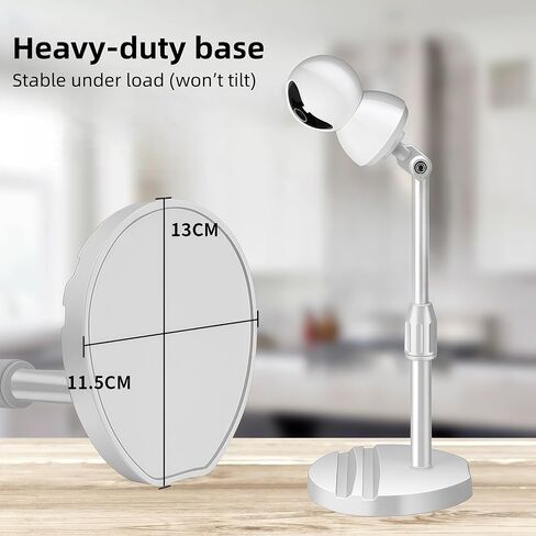 White No Drill Desktop Security Camera Mount -Telescoping Mounting with Phone Holder Base for Surveillance IP Camera,Arlo, Arlo Pro, Arlo Pro 2, Wyze, Live Streaming Devices,1/4 screw in Saudi Arabia