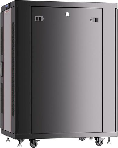 18U39in Depth Floor Standing Server Rack Cabinet(24" w x39 d x36 h)(600x1000x900mm.) Glass Door (Temperature Control Panel, 4 Fans,1 Shelf, 1PDU)-Free!!! in Saudi Arabia