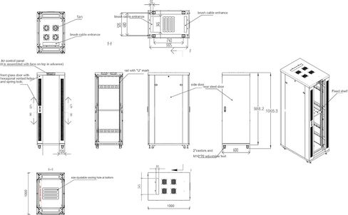 18U39in Depth Floor Standing Server Rack Cabinet(24" w x39 d x36 h)(600x1000x900mm.) Glass Door (Temperature Control Panel, 4 Fans,1 Shelf, 1PDU)-Free!!! in Saudi Arabia
