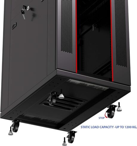 18U39in Depth Floor Standing Server Rack Cabinet(24" w x39 d x36 h)(600x1000x900mm.) Glass Door (Temperature Control Panel, 4 Fans,1 Shelf, 1PDU)-Free!!! in Saudi Arabia