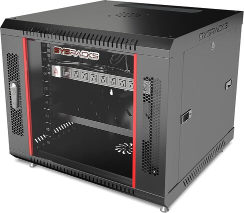 Sysracks 9U Wall Mount Server Rack, 24" Deep, Glass Door, 19-Inch in Saudi Arabia