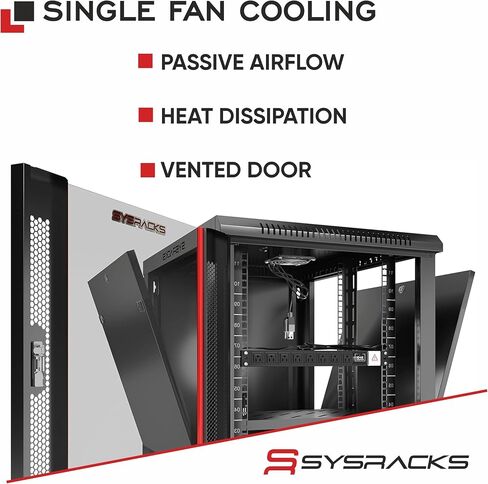 Sysracks 9U Wall Mount Server Rack, 24" Deep, Glass Door, 19-Inch in Saudi Arabia