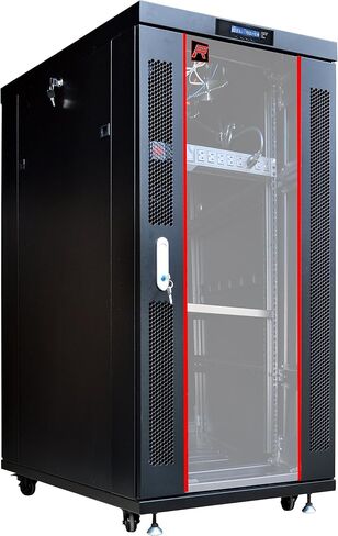 SYSRACKS 27U 32"(800mm) Deep IT Free Standing Server Rack Cabinet Enclosure.Fits Most 19" Equipment. Bonus Free!!! Temperature Control System, Casters, LCD-Screen, PDU and Other Accessories Included! in Saudi Arabia