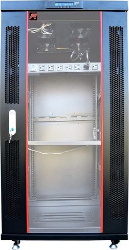 SYSRACKS 27U 32"(800mm) Deep IT Free Standing Server Rack Cabinet Enclosure.Fits Most 19" Equipment. Bonus Free!!! Temperature Control System, Casters, LCD-Screen, PDU and Other Accessories Included! in Saudi Arabia