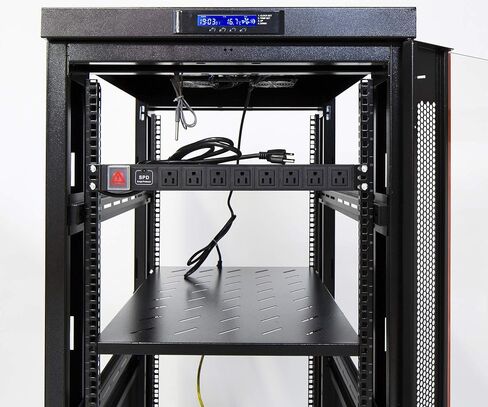 SYSRACKS 27U 32"(800mm) Deep IT Free Standing Server Rack Cabinet Enclosure.Fits Most 19" Equipment. Bonus Free!!! Temperature Control System, Casters, LCD-Screen, PDU and Other Accessories Included! in Saudi Arabia