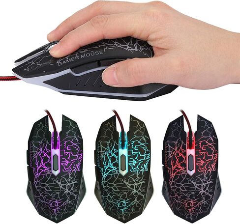 Mice Gamer Wired, Mice Gamier Wired 6 Buttons Ergonomic LED USB Gamer Mice for Computer Laptop Desktop PC in Saudi Arabia