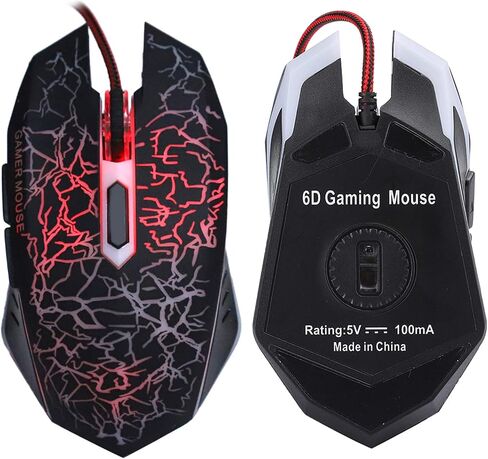 Mice Gamer Wired, Mice Gamier Wired 6 Buttons Ergonomic LED USB Gamer Mice for Computer Laptop Desktop PC in Saudi Arabia