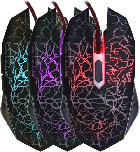 Mice Gamer Wired, Mice Gamier Wired 6 Buttons Ergonomic LED USB Gamer Mice for Computer Laptop Desktop PC in Saudi Arabia