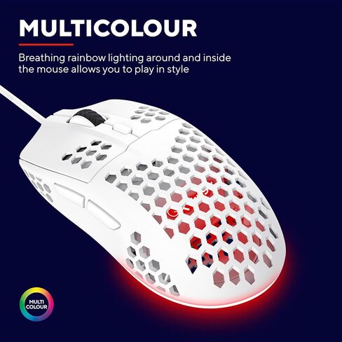 GXTrust Helox USB White Gaming Mouse Superlight 65g in Saudi Arabia