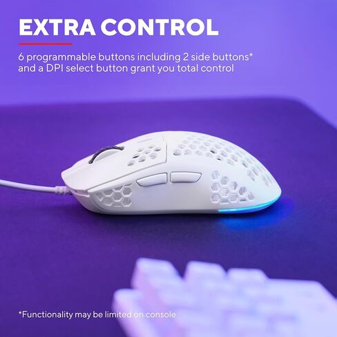 GXTrust Helox USB White Gaming Mouse Superlight 65g in Saudi Arabia