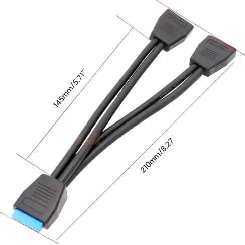 USB 3.0 Female to 20 Pin Header Motherboard Internal Connection Dual Port USB 3.0 19 Pin Y Splitter in Kuwait