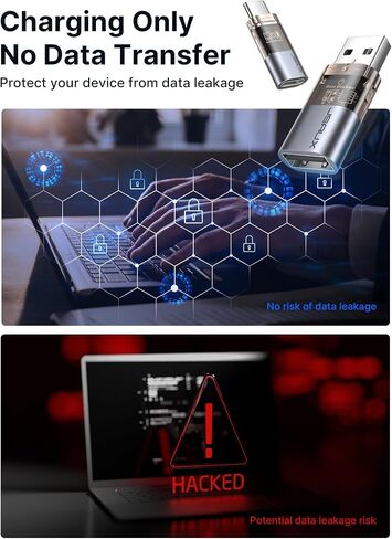 JSAUX USB Data Blocker & USB C Data Block، للشحن فقط، رمادي، 6 عبوات in Kuwait
