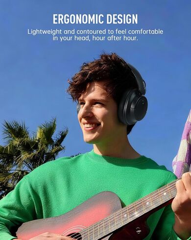 EKSA Wireless Headphones Over Ear, Bluetooth Headphones with Microphone, Hi-Res Audio, 90H Playtime, 6 EQ Modes, Lightweight, Foldable, Bluetooth Headset for PC/Cellphone/Home/Travel/Office Black in Saudi Arabia