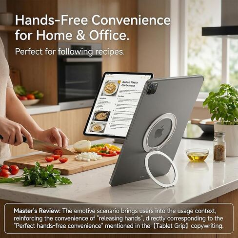 360° Rotating Tablet Ring Holder, 0.16" Ultra-Slim Zinc Alloy Stand for iPad 6-11", Silver in Saudi Arabia