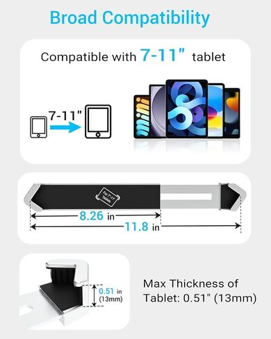 حامل تابلت معدني مضاد للسرقة، حامل POS للتابلت قابل للتعديل لجهاز iPad Pro Air Mini مقاس 7 بوصة - 11 بوصة، حامل مكتب عالي التحمل يدور 360 درجة مع قفل أمان ومفاتيح للتحقق من عداد البيع بالتجزئة in Kuwait