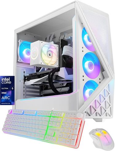 iBUYPOWER Slate Gaming PC Desktop Computer Intel Core Ultra 5 225F CPU, Intel Arc B570 10GB GPU, 16GB DDR5 4800MHz RAM, 1TB NVMe SSD, Windows 11 Home, Gamer Keyboard and Mouse - SWI5I5701 in Saudi Arabia