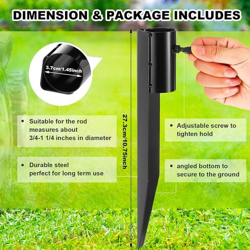 Gisafai 12 Pcs Outdoor Light Stakes 10.75 Inch Metal Torch Stakes Black in Saudi Arabia