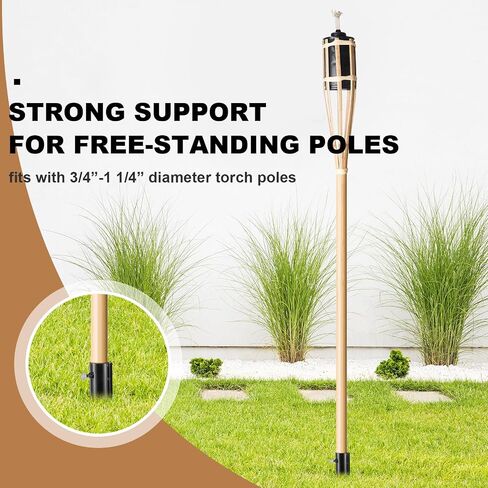 Gisafai 12 Pcs Outdoor Light Stakes 10.75 Inch Metal Torch Stakes Black in Saudi Arabia