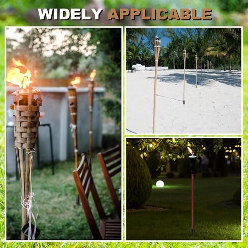 Gisafai 12 Pcs Outdoor Light Stakes 10.75 Inch Metal Torch Stakes Black in Saudi Arabia