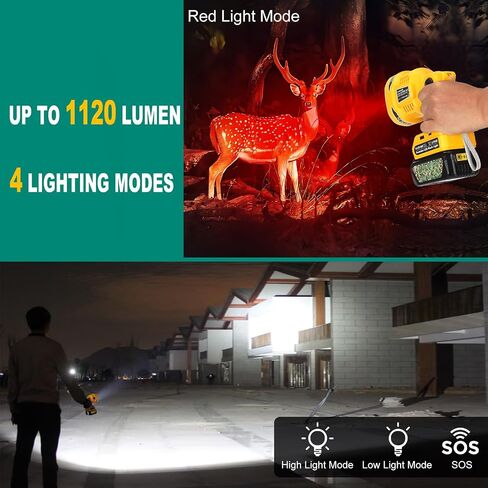 Cordless LED Work Light Flashlight for Dewalt 18V 20V MAX Battery in Saudi Arabia
