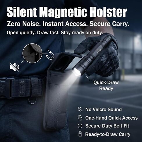 Tactical Flashlight with Magnetic Holster, 1000 Lumens, CB-T10 in Kuwait