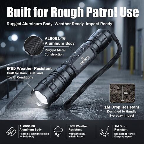 Tactical Flashlight with Magnetic Holster, 1000 Lumens, CB-T10 in Kuwait