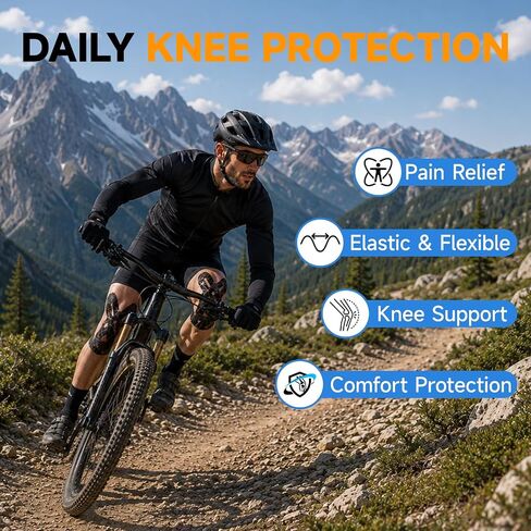 TEAWOO PreCut Kinesiology Tape for Knees, 12P Extra Adhesive Athletic Tape in Saudi Arabia