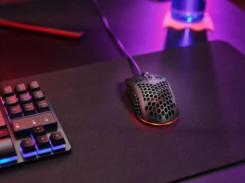 Trust Gaming GXT 928 Helox Gaming Mouse, Superlight USB Wired Mouse 65g, Adjustable DPI (200-6400), Optical Sensor, 6 Programmable Buttons, RGB LED Lighting, Gaming PC Gaming Laptop MacBook - Black in Saudi Arabia