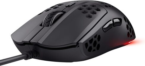 Trust Gaming GXT 928 Helox Gaming Mouse, Superlight USB Wired Mouse 65g, Adjustable DPI (200-6400), Optical Sensor, 6 Programmable Buttons, RGB LED Lighting, Gaming PC Gaming Laptop MacBook - Black in Saudi Arabia