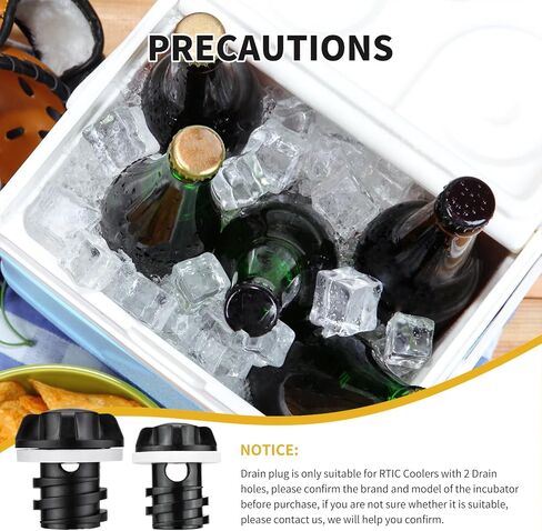 Cooler Plug Replacement for RTIC, Large & Small Leak Proof Drain Plugs Compatible with RTIC 20QT 45QT 65QT Coolers with Two Drains in Saudi Arabia