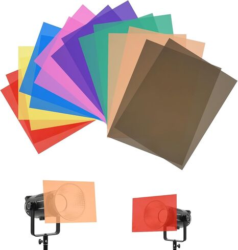 UTEBIT 8 Colors Gel Light Filters 16 Pack A4 Color Correction Light Sheets in Saudi Arabia