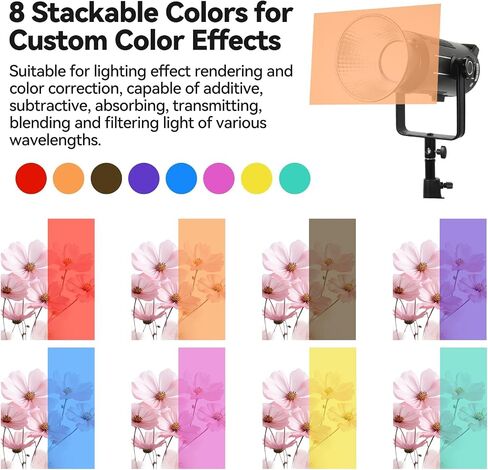 UTEBIT 8 Colors Gel Light Filters 16 Pack A4 Color Correction Light Sheets in Saudi Arabia