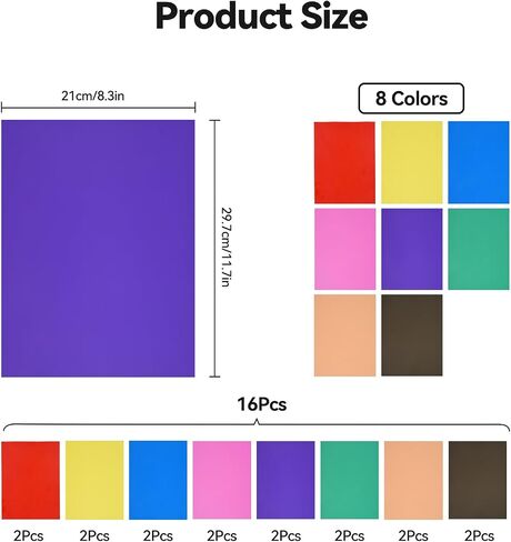 UTEBIT 8 Colors Gel Light Filters 16 Pack A4 Color Correction Light Sheets in Saudi Arabia