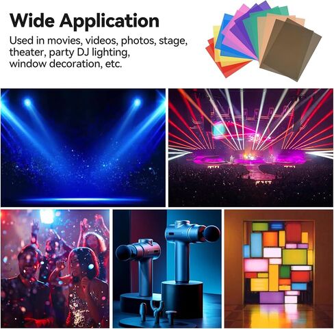UTEBIT 8 Colors Gel Light Filters 16 Pack A4 Color Correction Light Sheets in Saudi Arabia