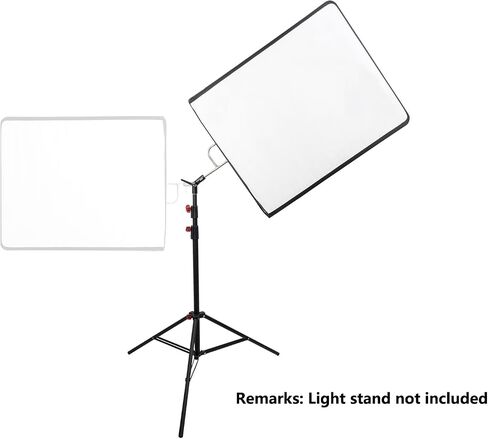 Photography Light Reflector Flag Kit, 30x35inches/75x90cm with Light Stand Adapter, 4-in-1 Gold/Silver/Black/White Diffuser and Translucent Diffuser, Foldable Stainless Steel Frame in Saudi Arabia