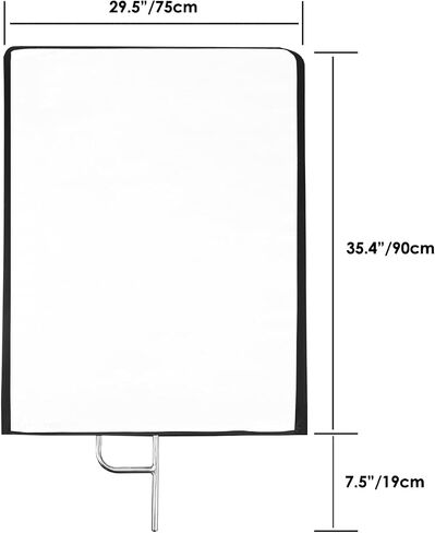 Photography Light Reflector Flag Kit, 30x35inches/75x90cm with Light Stand Adapter, 4-in-1 Gold/Silver/Black/White Diffuser and Translucent Diffuser, Foldable Stainless Steel Frame in Saudi Arabia