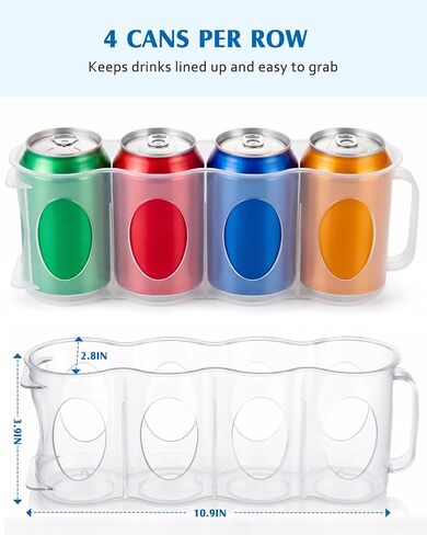 3 Pack Can Organizer Rack Designed for Ninja FrostVault 45QT/65QT Wheeled Cooler, Clear Beverage Can Holder for Cooler Drink Storage, 4 Cans Per Row, Cooler Accessories for Camping Beach Tailgating in Saudi Arabia