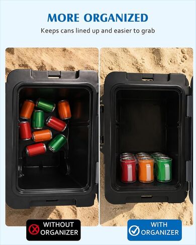 3 Pack Can Organizer Rack Designed for Ninja FrostVault 45QT/65QT Wheeled Cooler, Clear Beverage Can Holder for Cooler Drink Storage, 4 Cans Per Row, Cooler Accessories for Camping Beach Tailgating in Saudi Arabia