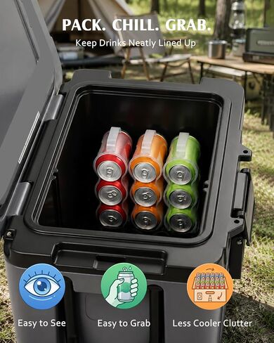 3 Pack Can Organizer Rack Designed for Ninja FrostVault 45QT/65QT Wheeled Cooler, Clear Beverage Can Holder for Cooler Drink Storage, 4 Cans Per Row, Cooler Accessories for Camping Beach Tailgating in Saudi Arabia