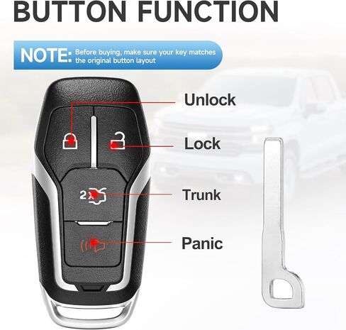 Smart Key Fob Replacement Remote fits for Ford Fusion 2015-2016 Edge Explorer 2016-2017 Mustang 2015-2017 Car Keyless Entry Remote M3N-A2C31243800 164-R8109 315Mhz 49 in Saudi Arabia
