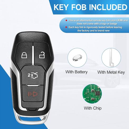 Smart Key Fob Replacement Remote fits for Ford Fusion 2015-2016 Edge Explorer 2016-2017 Mustang 2015-2017 Car Keyless Entry Remote M3N-A2C31243800 164-R8109 315Mhz 49 in Saudi Arabia