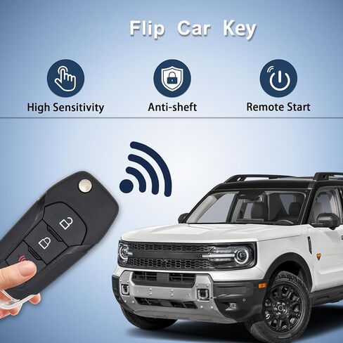 3-Button Flip Key Fob Without Remote Start Fit for 15-23 Ford N5F-A08TAA in Saudi Arabia