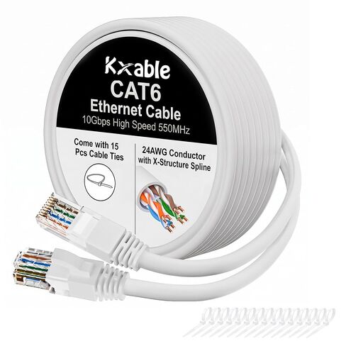 Cat 6 Ethernet Cable 200 FT, Snagless Cat6 RJ45 Patch Cord, 10Gbps, Black in Saudi Arabia