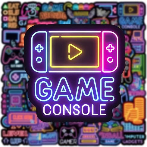 50Pcs Neon Game Stickers, Video Game Stickers, Gamer Waterproof Vinyl Decals for Laptop, Water Bottle, Skateboard, Gamer Decor, Party Favors Gifts in Saudi Arabia