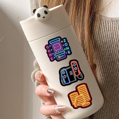 50Pcs Neon Game Stickers, Video Game Stickers, Gamer Waterproof Vinyl Decals for Laptop, Water Bottle, Skateboard, Gamer Decor, Party Favors Gifts in Saudi Arabia